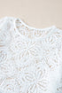 Bohemian Macrame Lace Texture Half Sleeve V Neck Blouse