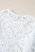 Bohemian Macrame Lace Texture Half Sleeve V Neck Blouse
