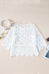 Bohemian Macrame Lace Texture Half Sleeve V Neck Blouse