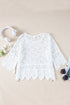 Bohemian Macrame Lace Texture Half Sleeve V Neck Blouse