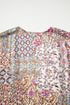 Bohemian Mixed Print Open Front Draped Kimono