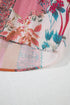 Bohemian Mixed Print Patchwork Bubble Sleeve Split Neck Blouse