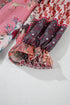 Bohemian Mixed Print Patchwork Bubble Sleeve Split Neck Blouse