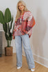 Bohemian Mixed Print Patchwork Bubble Sleeve Split Neck Blouse