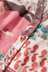 Bohemian Mixed Print Patchwork Bubble Sleeve Split Neck Blouse