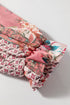 Bohemian Mixed Print Patchwork Bubble Sleeve Split Neck Blouse