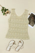 Bohemian Open Stitch Sleeveless V Neck Crochet Tank Top
