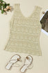 Bohemian Open Stitch Sleeveless V Neck Crochet Tank Top
