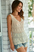 Bohemian Open Stitch Sleeveless V Neck Crochet Tank Top
