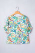 Bohemian Paisley Floral Printed Puff Sleeve Blouse