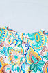 Bohemian Paisley Floral Printed Puff Sleeve Blouse