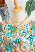 Bohemian Paisley Floral Printed Puff Sleeve Blouse