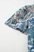 Bohemian Paisley Floral V Neck Short Sleeve Mini Dress