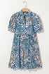 Bohemian Paisley Floral V Neck Short Sleeve Mini Dress