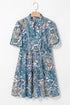Bohemian Paisley Floral V Neck Short Sleeve Mini Dress