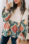 Bohemian Paisley Geometric Patchwork Print Crew Neck Top