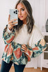 Bohemian Paisley Geometric Patchwork Print Crew Neck Top