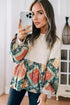 Bohemian Paisley Geometric Patchwork Print Crew Neck Top