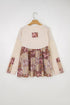 Bohemian Paisley Patchwork Waffle Knit Long Sleeve Top