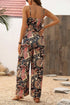 Bohemian Paisley Print Belted Sleeveless Wide Leg Jumpsuit