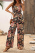 Bohemian Paisley Print Belted Sleeveless Wide Leg Jumpsuit