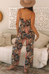 Bohemian Paisley Print Belted Sleeveless Wide Leg Jumpsuit