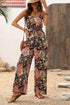 Bohemian Paisley Print Belted Sleeveless Wide Leg Jumpsuit