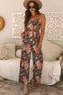 Bohemian Paisley Print Belted Sleeveless Wide Leg Jumpsuit