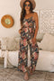 Bohemian Paisley Print Belted Sleeveless Wide Leg Jumpsuit