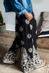 Bohemian Paisley Print Elastic Waist Wide Leg Pants