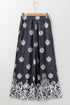 Bohemian Paisley Print Elastic Waist Wide Leg Pants