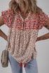 Bohemian Paisley Print Embroidery Detail Split Neck Viscose Blouse