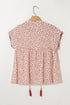 Bohemian Paisley Print Embroidery Detail Split Neck Viscose Blouse