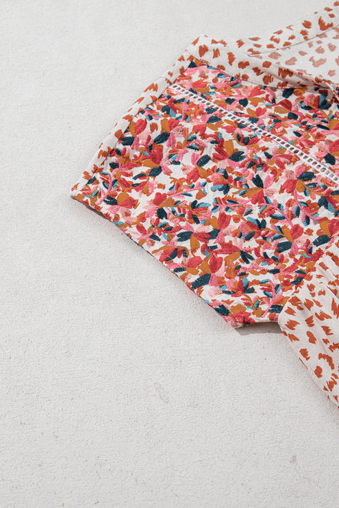 Bohemian Paisley Print Embroidery Detail Split Neck Viscose Blouse