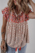 Bohemian Paisley Print Embroidery Detail Split Neck Viscose Blouse
