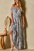 Bohemian Paisley Print Off The Shoulder Tiered Maxi Dress