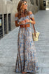 Bohemian Paisley Print Off The Shoulder Tiered Maxi Dress