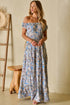 Bohemian Paisley Print Off The Shoulder Tiered Maxi Dress