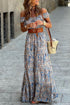 Bohemian Paisley Print Off The Shoulder Tiered Maxi Dress