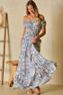 Bohemian Paisley Print Off The Shoulder Tiered Maxi Dress
