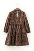 Bohemian Paisley Print Puff Sleeve A Line Mini Dress