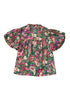 Bohemian Paisley Print V Neck Bubble Sleeve Blouse