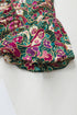 Bohemian Paisley Print V Neck Bubble Sleeve Blouse