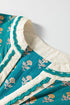 Bohemian Patchwork Accent Trim Short Sleeve Floral Dress