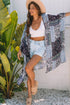 Bohemian Patchwork Print Open Front Resort Kimono