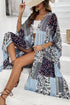 Bohemian Patchwork Print Open Front Resort Kimono