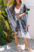 Bohemian Patchwork Print Open Front Resort Kimono