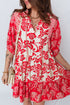 Bohemian Patchwork V Neck Half Sleeve Floral Dress