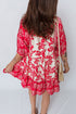 Bohemian Patchwork V Neck Half Sleeve Floral Dress
