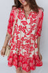 Bohemian Patchwork V Neck Half Sleeve Floral Dress